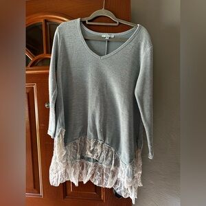 Size Small (loose fit) dress top with frills